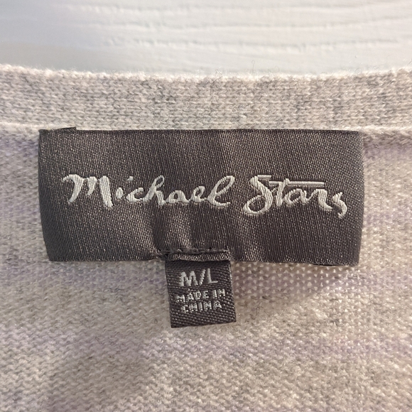 EUC Michael Stars Light Gray Lilac Stripe Sweater - Picture 7 of 7